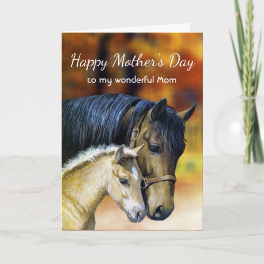 Gelukkige Moederdag Paard Ruiter Kaart (Voorkant)