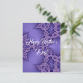 Gelukkige moederdag, paarse fractal briefkaart (Staand voorkant)