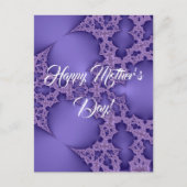 Gelukkige moederdag, paarse fractal briefkaart (Voorkant)