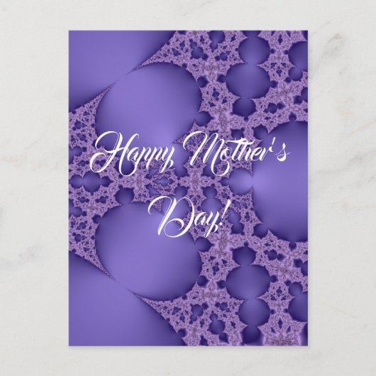 Gelukkige moederdag, paarse fractal briefkaart (Voorkant)