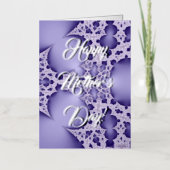 Gelukkige moederdag, paarse fractal folie wenskaart (Voorkant)