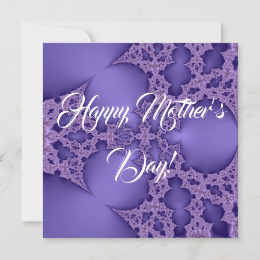 Gelukkige moederdag, paarse fractal kaart (Voorkant)