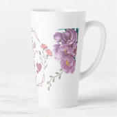 Gelukkige Moederdag Paarse Ontwerp Latte Mok (Rechts)