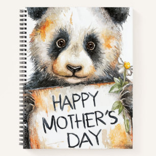 Gelukkige Moederdag Panda Spiraal Notebook Notitieboek