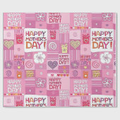 Gelukkige Moederdag Patroon Cadeaupapier (Vlak)