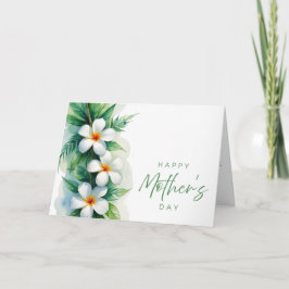 Gelukkige Moederdag Plumeria & Maile Lei Bedankkaart
