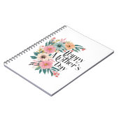 Gelukkige Moederdag Rechterkant Bloemen Perzik Roz Notitieboek (Linkerzijde)