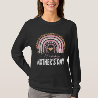 Gelukkige Moederdag regenboog Vaderdag voor moeder T-shirt