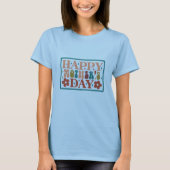 Gelukkige Moederdag Retro Typografie T-shirt (Voorkant)