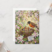 Gelukkige Moederdag Robin Card Kaart (Voorkant / Achterkant in situ)