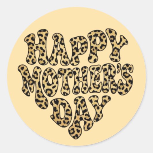 Gelukkige Moederdag Ronde Sticker (Voorkant)