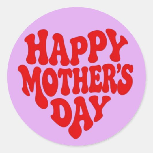 Gelukkige Moederdag Ronde Sticker (Voorkant)
