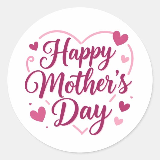 Gelukkige Moederdag Ronde Sticker (Voorkant)