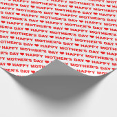 Gelukkige Moederdag Rood op Wit Inpakpapier (Hoek)