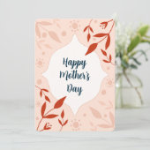 Gelukkige Moederdag Roze bloem kaart (Staand voorkant)