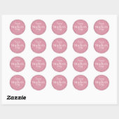 Gelukkige Moederdag Roze Glitter Ronde Sticker (Vel)