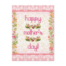 Gelukkige Moederdag  roze kantstijl