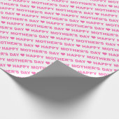 Gelukkige Moederdag Roze op Witte Inpakpapier (Hoek)