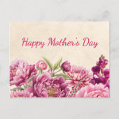Gelukkige Moederdag Roze Pioen Bloemendesign Feestdagenkaart (Voorkant)