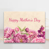 Gelukkige Moederdag Roze Pioen Bloemendesign Feestdagenkaart