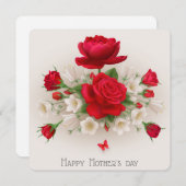 Gelukkige Moederdag Rozen Feestdagenkaart (Voorkant / Achterkant)