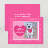 Gelukkige Moederdag Schattigee hondenfoto met hart Feestdagenkaart (Voorkant / Achterkant)