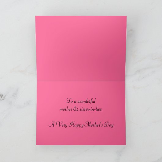 Gelukkige Moederdag schoonzus Kaart (Binnen)