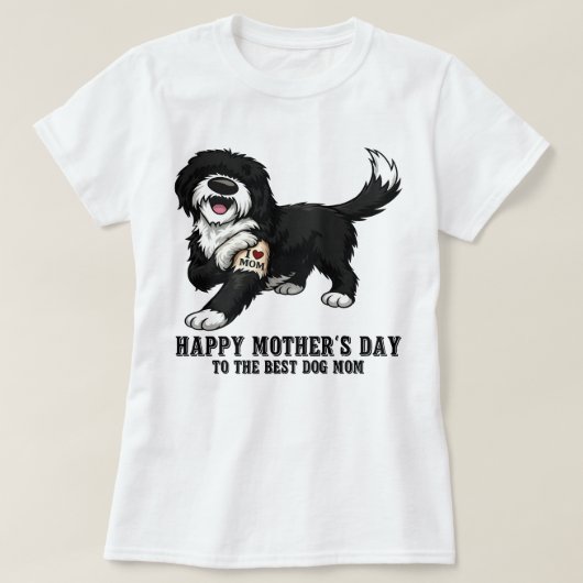Gelukkige Moederdag Sheepadoodle Moeder Hond  T-shirt (Design voorkant)