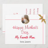 Gelukkige Moederdag simpele zoete mama & baby foto Feestdagenkaart (Voorkant / Achterkant)