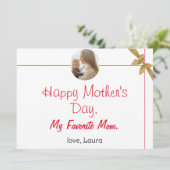 Gelukkige Moederdag simpele zoete mama & baby foto Feestdagenkaart (Staand voorkant)