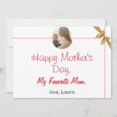 Gelukkige Moederdag simpele zoete mama & baby foto Feestdagenkaart (Voorkant)