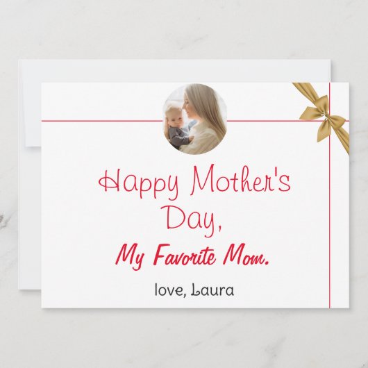 Gelukkige Moederdag simpele zoete mama & baby foto Feestdagenkaart (Voorkant)