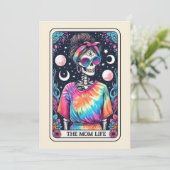 Gelukkige Moederdag Skelet Moeder Leven Tarot Kaart (Staand voorkant)