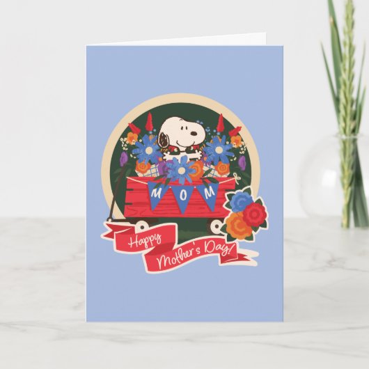 Gelukkige Moederdag | Snoopy Moeder Wimpel Kaart (Voorkant)