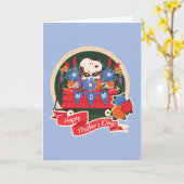 Gelukkige Moederdag | Snoopy Moeder Wimpel Kaart (Gele Bloem)