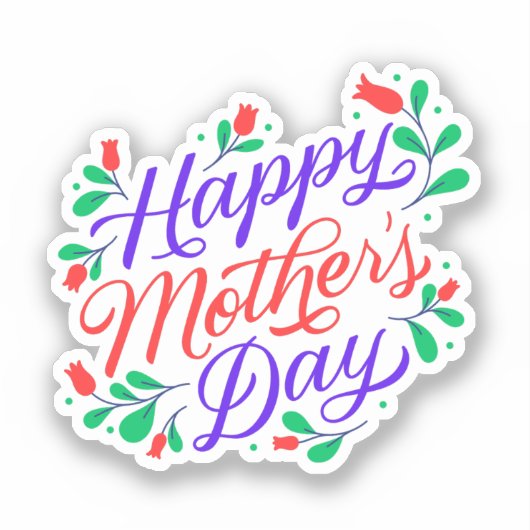 Gelukkige moederdag sticker (Voorkant)