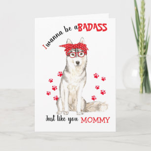 Gelukkige Moederdag Tafkees Siberische Husky Hond Kaart