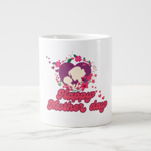 Gelukkige moederdag trendy design grote koffiekop