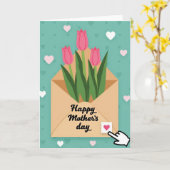Gelukkige Moederdag Tulp Kunstkaart Kaart (Gele Bloem)