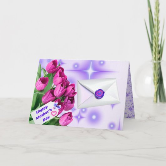 Gelukkige Moederdag Tulpen Kaart (Voorkant)