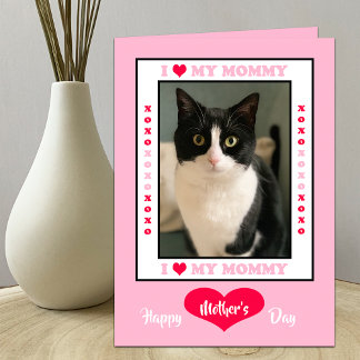 Gelukkige Moederdag van de Kat Kaart — Uw Foto