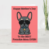 Gelukkige Moederdag van Dog Blue Tan Frenchie Kaart (Voorkant)