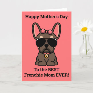 Gelukkige Moederdag van Dog Brown Tan Frenchie Kaart
