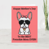 Gelukkige Moederdag van Dog White Frenchie Kaart (Voorkant)