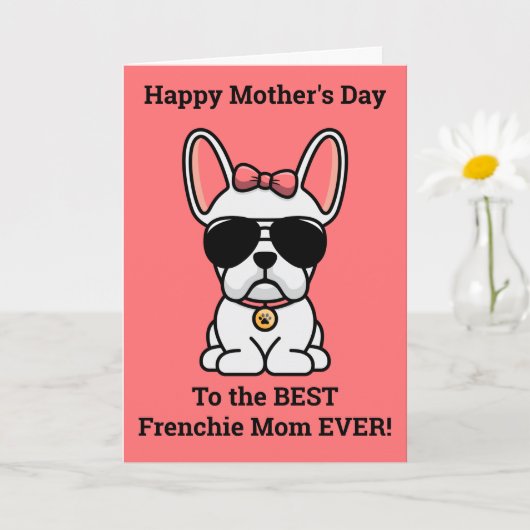 Gelukkige Moederdag van Dog White Frenchie Kaart (Kleine Plant)