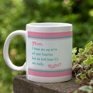 Gelukkige Moederdag van je favoriet - Roze Aqua Koffiemok