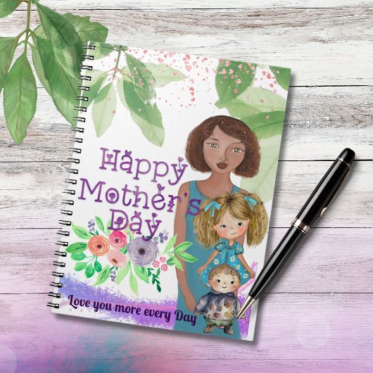 GELUKKIGE MOEDERDAG van kinderen Notitieboek