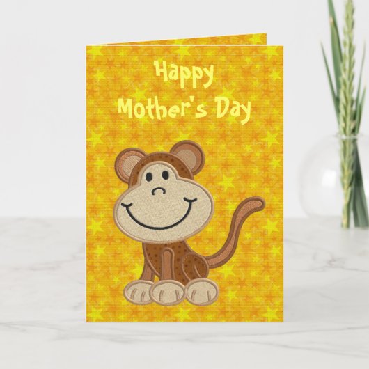 Gelukkige Moederdag van uw Kleine Aap Kaart (Voorkant)