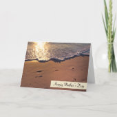 Gelukkige Moederdag Voetafdrukken In Zand Kaart (Voorkant)