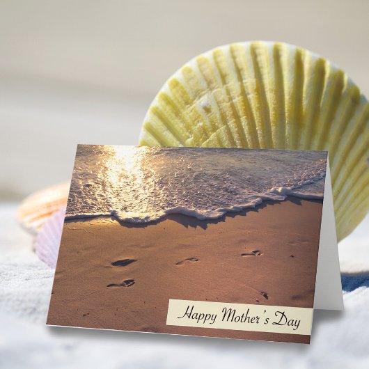 Gelukkige Moederdag Voetafdrukken In Zand Kaart